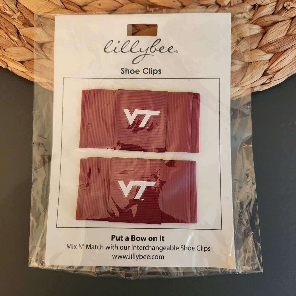 Virginia Tech Hokies Lillybee U Shoe Clips NCAA Sorority Cheer Alumn 📣‎
